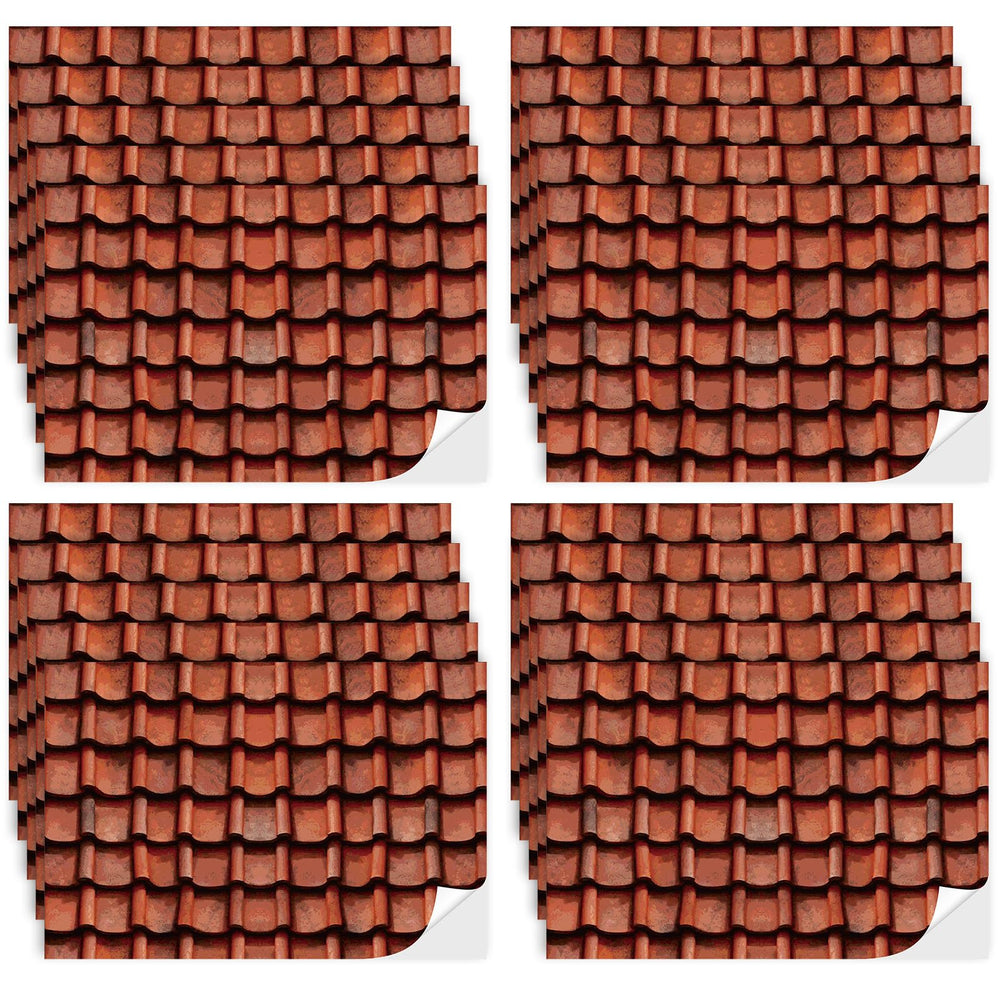 Flutesan dollhouse roof tiles clay wallpaper sheet enhances realism with easy, mess-free application.