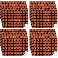 Flutesan dollhouse roof tiles clay wallpaper sheet enhances realism with easy, mess-free application.