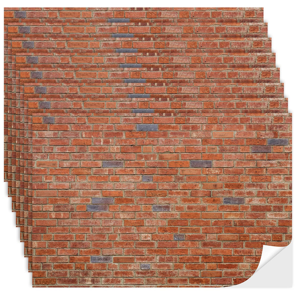 Flutesan red clinker wallpaper sheet brick texture for realistic dollhouse walls.