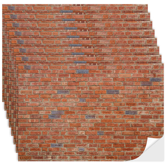 Flutesan red clinker wallpaper sheet brick texture for realistic dollhouse walls.