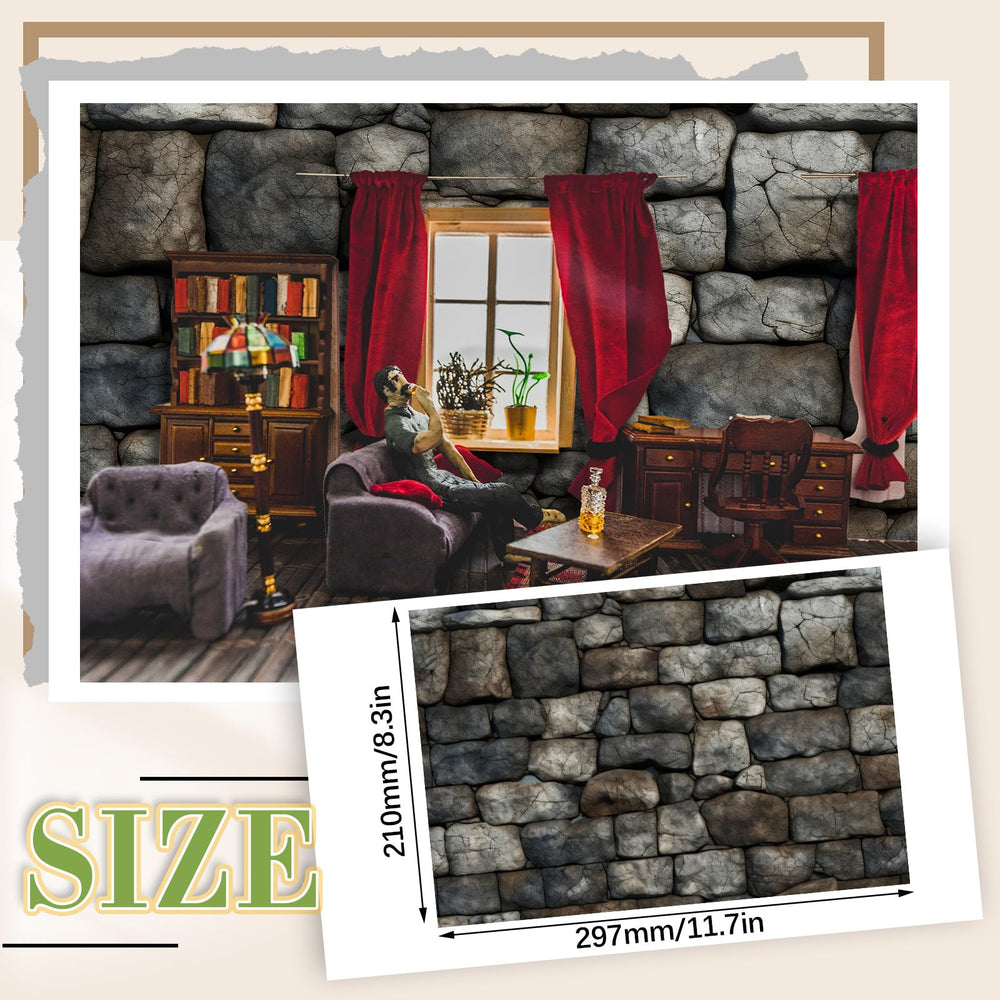 Flutesan stone-pattern wallpaper sheet is easy to apply and reposition.
