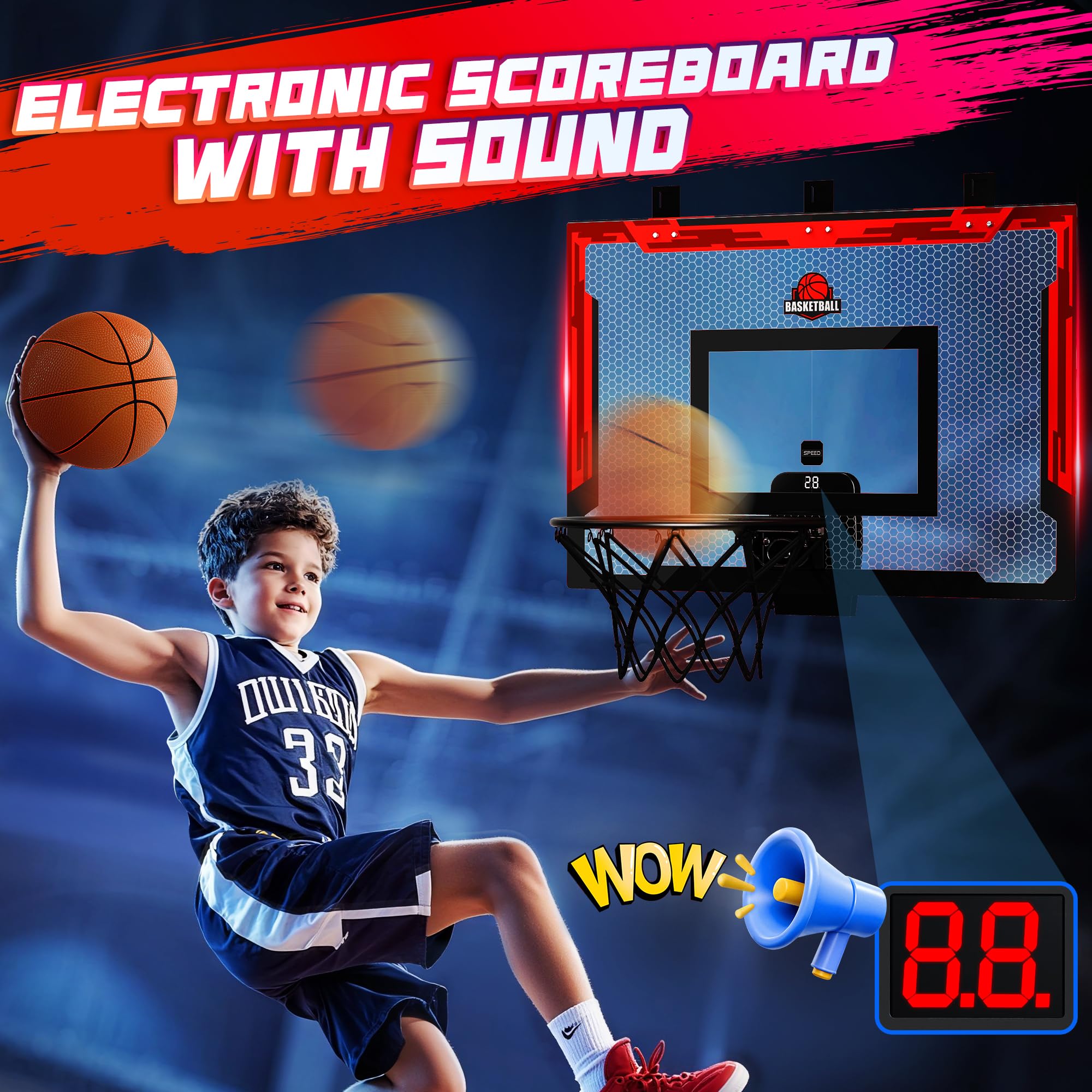 flybakiz adjustable-height hoop adapts for kids and adults for shared fun.