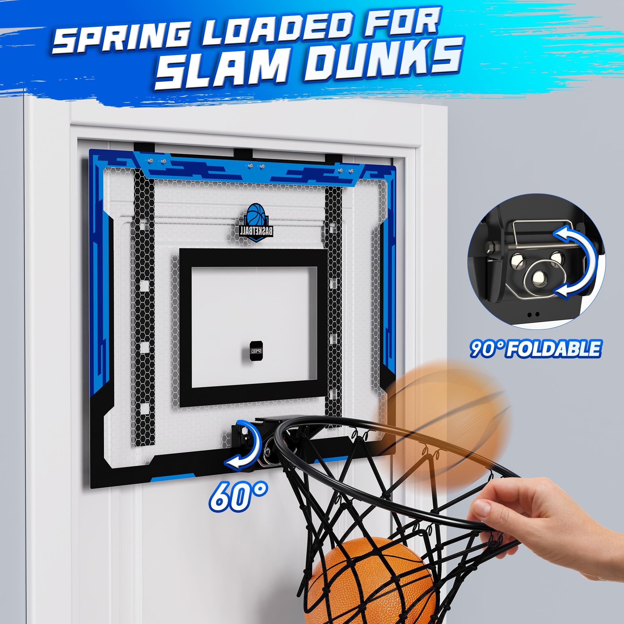 Flybakiz adjustable-height hoop mechanism supporting four height settings.