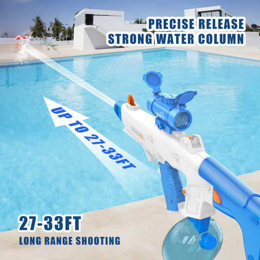 FlyBakiz water gun with scope attachment for precise aim during play