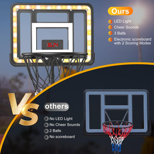 Flybakiz hoop with scoreboard visible during energetic backyard sessions.