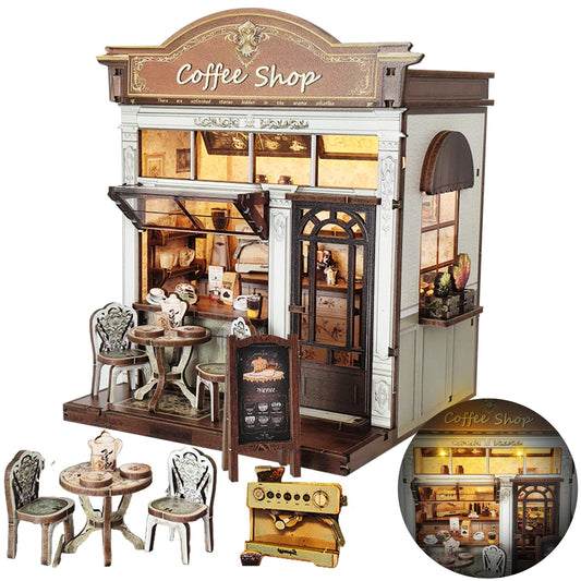 Flybean DIY miniature house kit contents shown for easy beginner assembly.