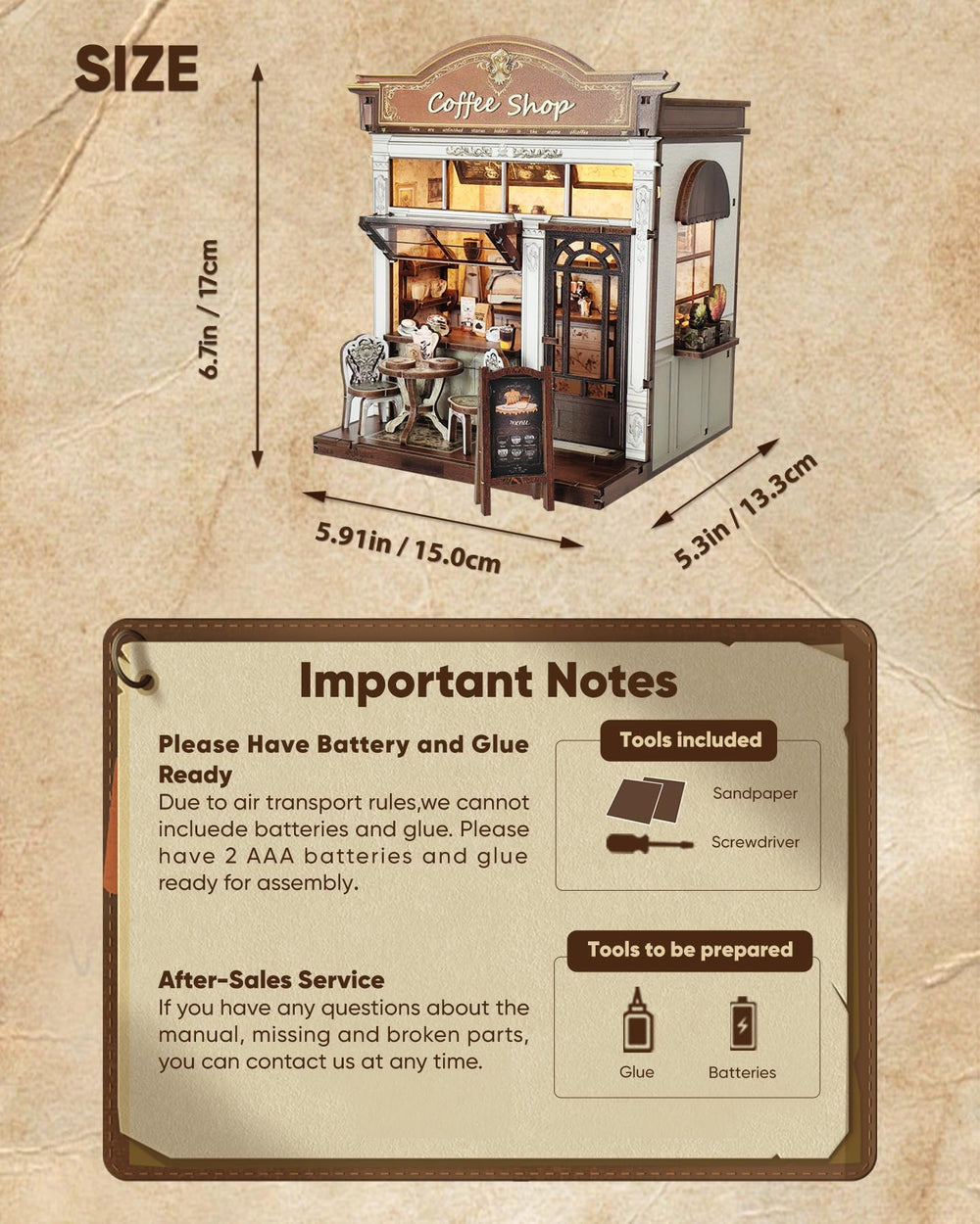 Flybean miniature coffee shop interior detail captures realistic tiny decor.