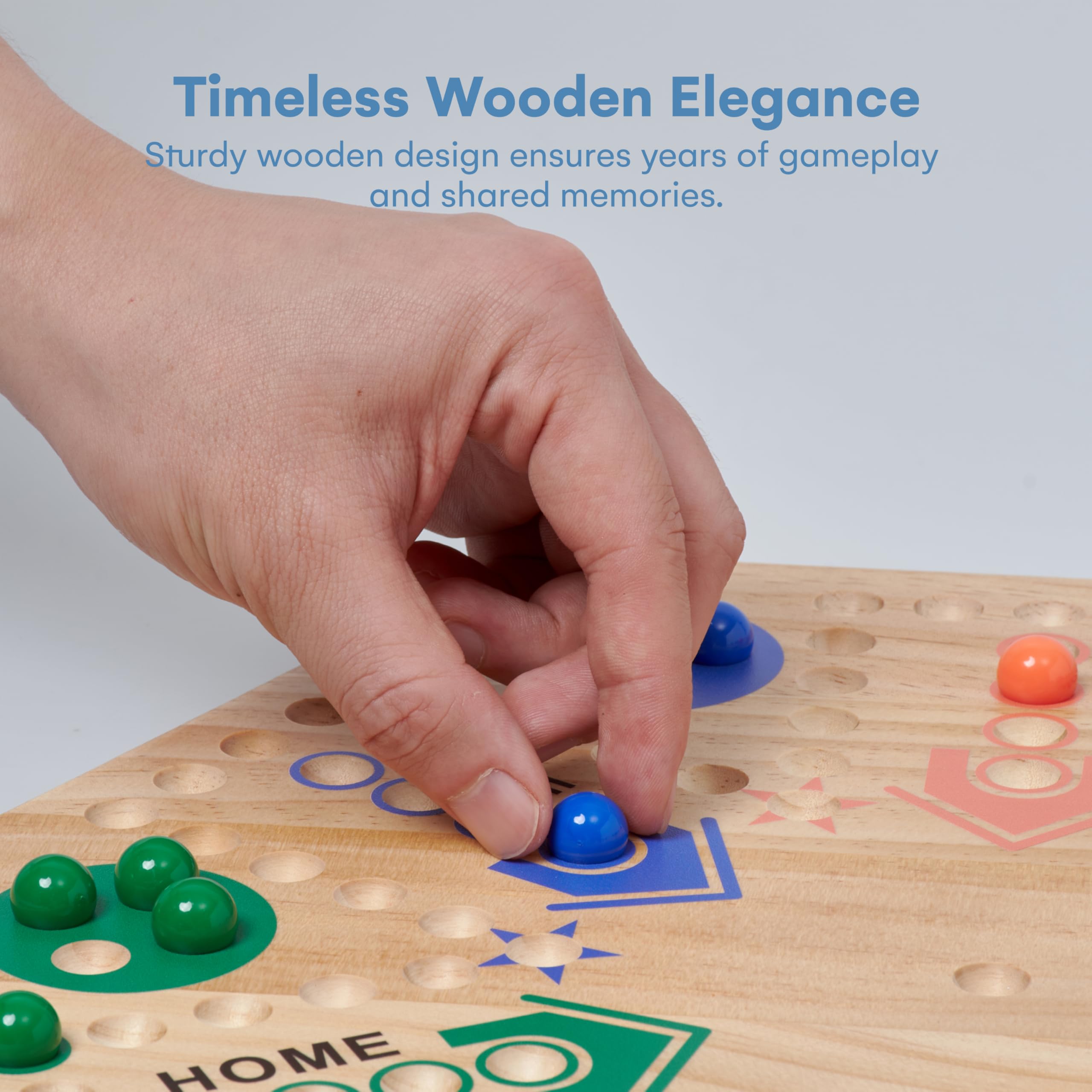 Flybold wooden marble board woodgrain detail highlights premium craftsmanship.