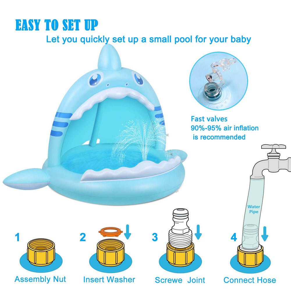 Flyboo water sprinkler connects to hose for cooling, interactive water fun.