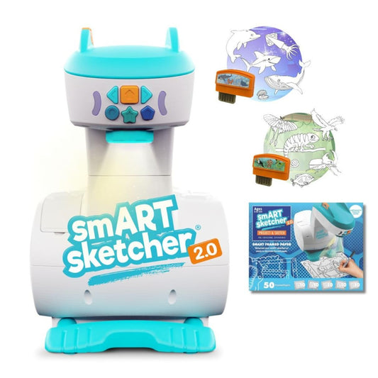 Flycatcher Smart Sketcher 2.0 projector demonstrates step-by-step drawing for kids
