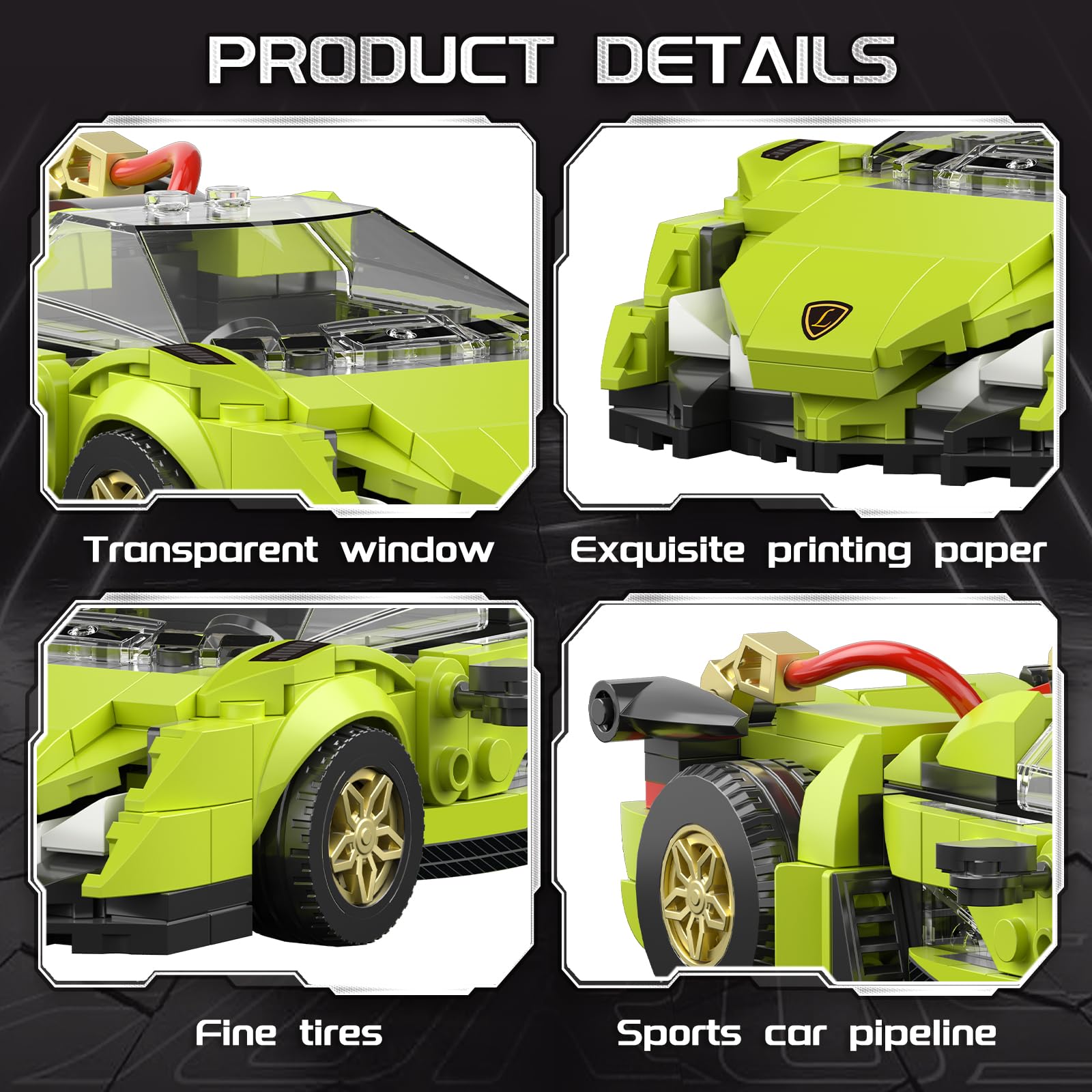 flycites Technic Race Cars display-ready model invites kids to showcase creations