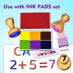 Flycoost number stamps helping kids practice counting with colorful ink.