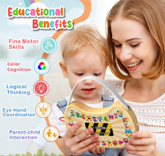 Flycoost wooden switch board with 10 switches supports fine motor skills.