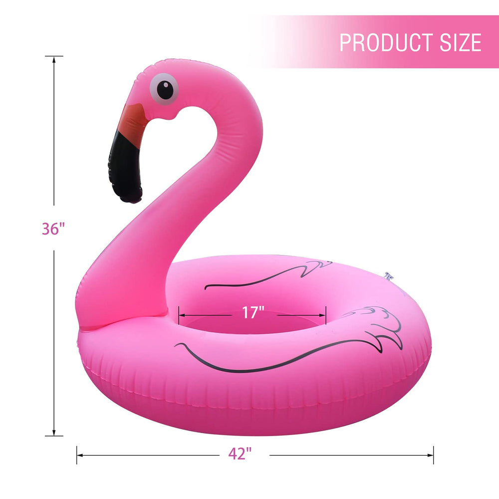 Easy inflation with dual valves on FlyfreeU flamingo pool float