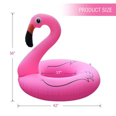 Easy inflation with dual valves on FlyfreeU flamingo pool float