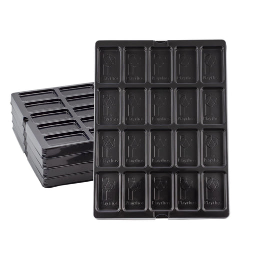 Flying Buffalo game piece trays with 20 compartments for organized storage.