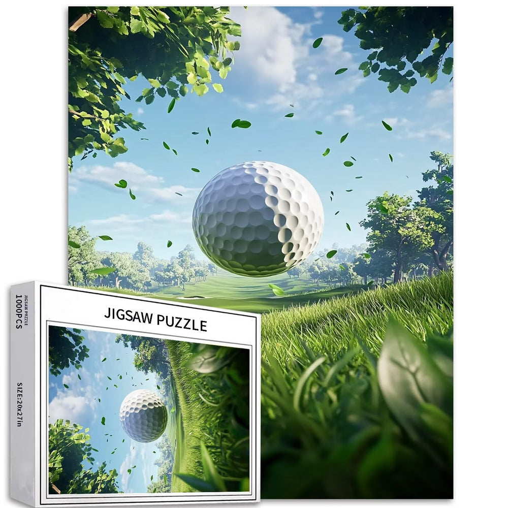 Flying Golf Ball Puzzle box setup—great for family game nights.