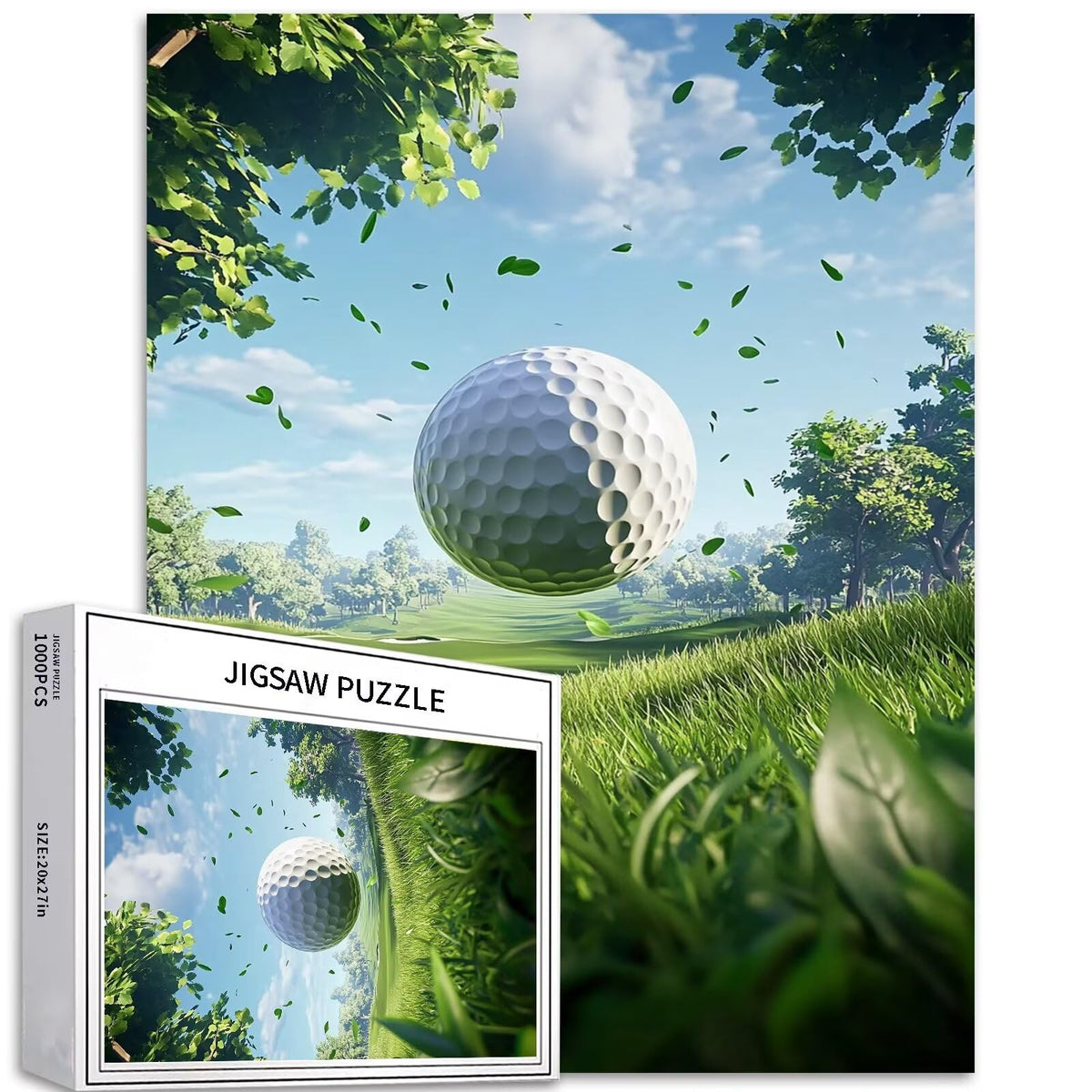 Flying Golf Ball Puzzle box setup—great for family game nights.