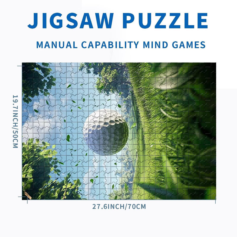 Flying Golf Ball Puzzle pieces closeup—precise interlocking for a satisfying fit.