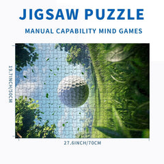 Flying Golf Ball Puzzle pieces closeup—precise interlocking for a satisfying fit.