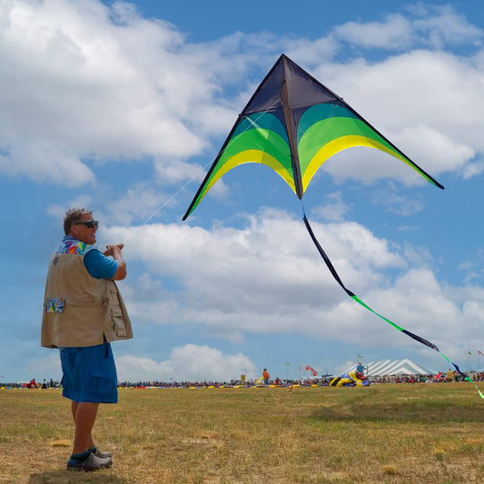 Flying Hoofer Giant Kite 98ft tail in action shows length and tail dynamics.