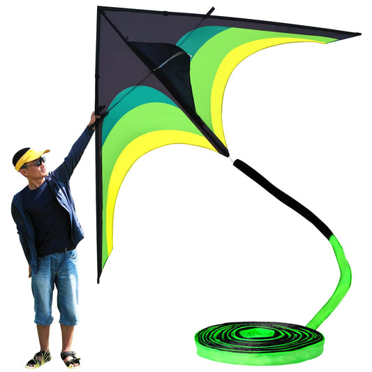 Flying Hoofer Giant Kite full view in black and green for outdoor fun.
