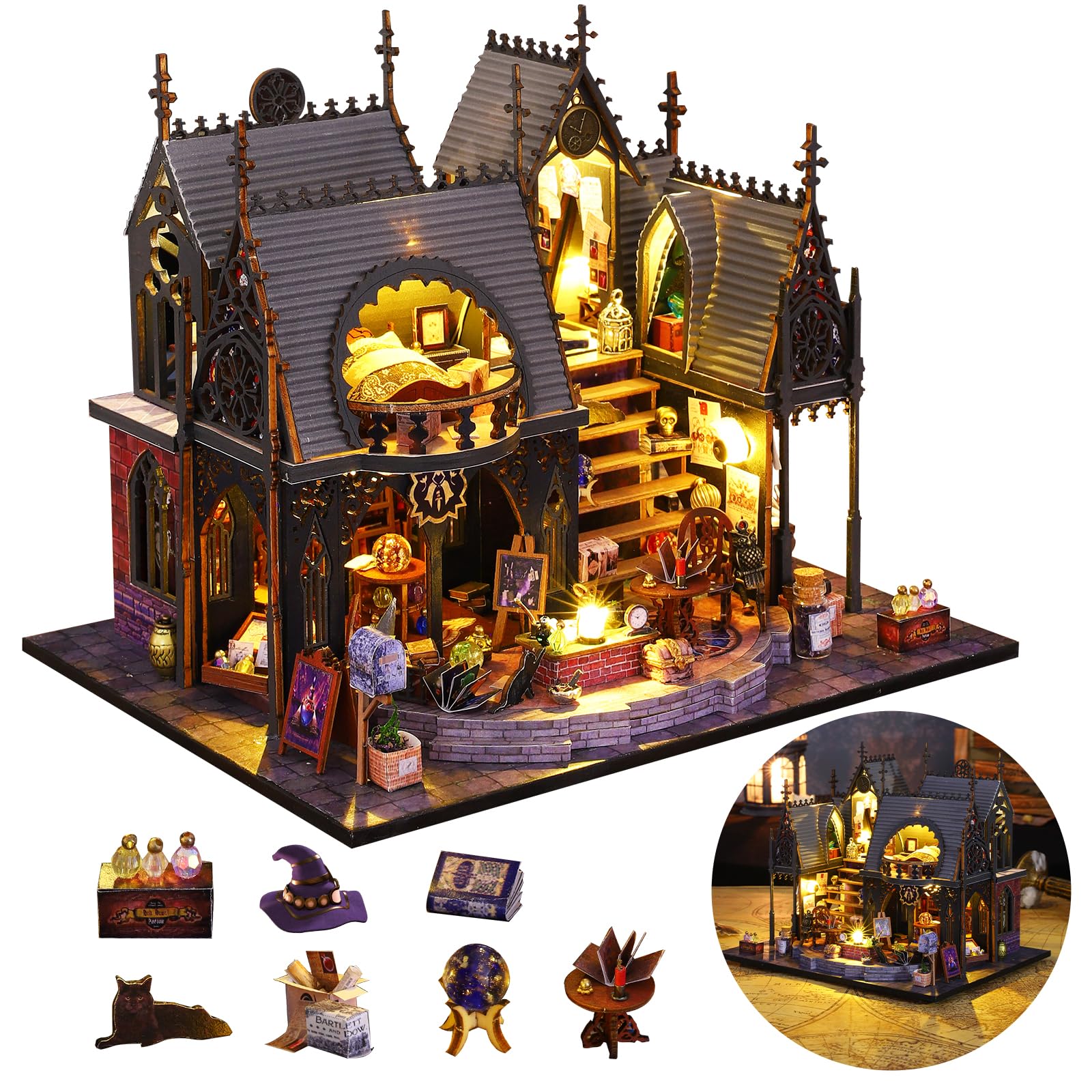 FLYINTOYS Luna's Magic House front view for cozy home décor inspiration