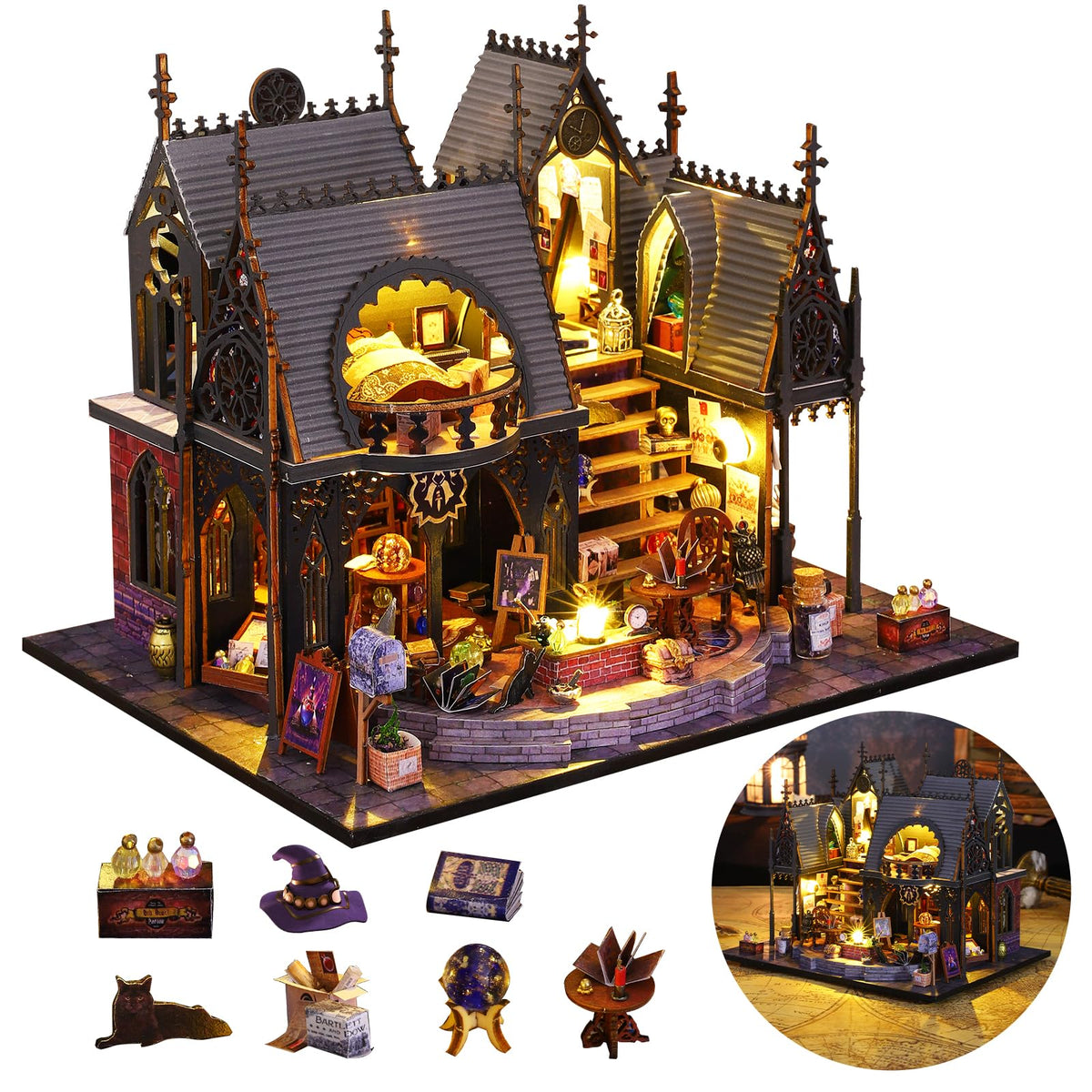 FLYINTOYS Luna's Magic House front view for cozy home décor inspiration