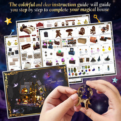 FLYINTOYS Luna's Magic House kit finished model serves as keepsake decor