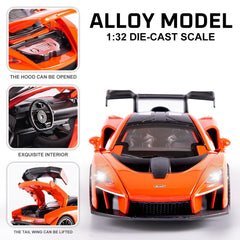 FLYKIRIN pull-back car with engine sound and lights enhance interactive play.