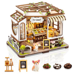 Flynova DIY miniature house kit assembled for a stylish display.