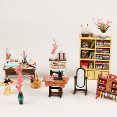 FLYNOVA Dollhouse kit includes realistic furniture pieces for scene building.