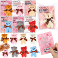 FLYSNK 28-pack bears and cards set for classroom Valentine's exchanges