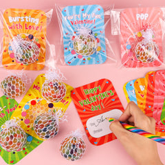 FLYSNK clear gift bags show the stress ball and card as ready-to-gift set