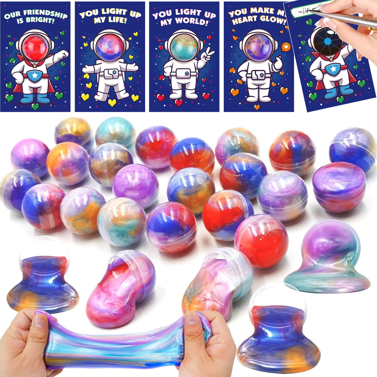FLYSNK galaxy slime balls for classroom fun and creative play
