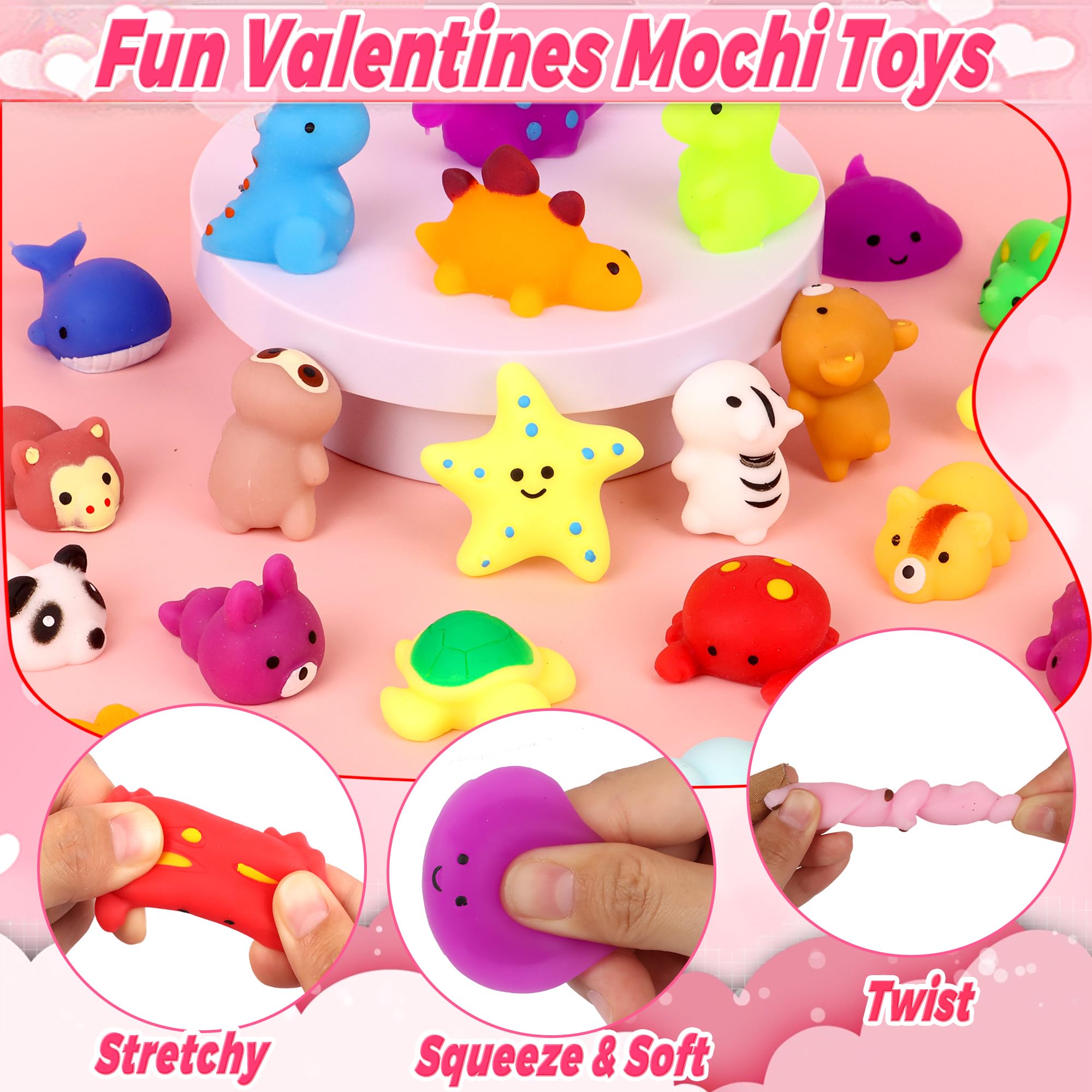 Flysnk mochi squishy toy with valentines card for gifting.