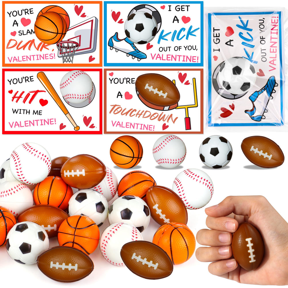 FLYSNK stress ball soccer design with valentines card aids classroom stress relief