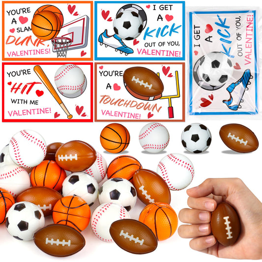 FLYSNK stress ball soccer design with valentines card aids classroom stress relief