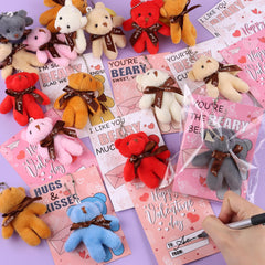 FLYSNK valentines cards with bear keychains for easy gifting