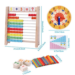 Flzoaveus Montessori-inspired math cards complement the abacus.