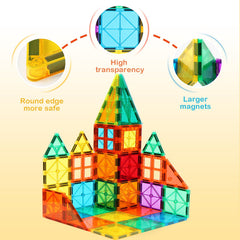 FNJO magnetic tiles right triangles support sturdy ramps and dynamic builds.