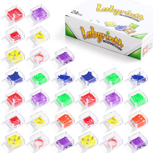 Fnqiank Balance IQ Maze Cube 24-pack, a versatile brain teaser for classrooms and parties.