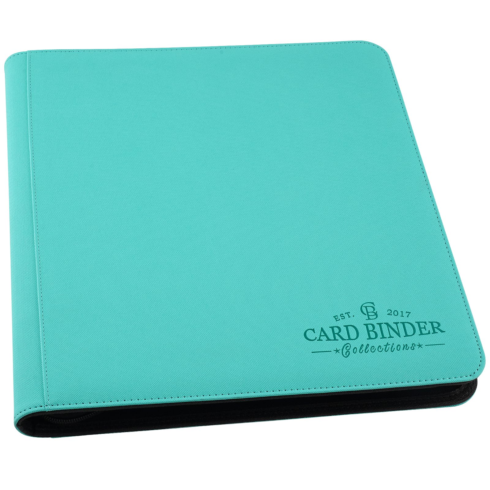 Foalgo trading card binder front cover with secure zipper protects 720 cards