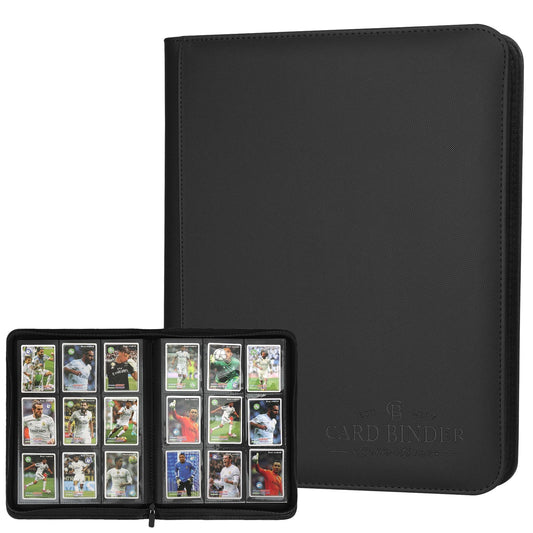 Foalgo binder open with 9-pocket layout for organized viewing.