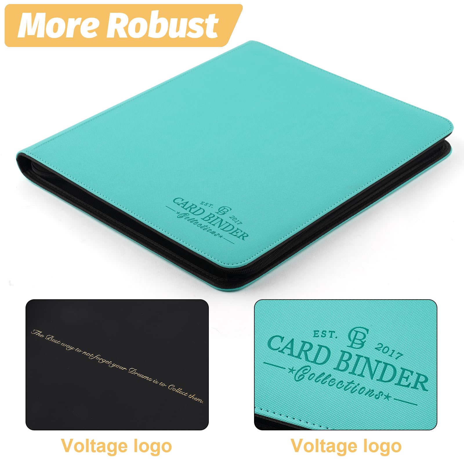 Foalgo binder side-loading pockets for safe card retention during transport