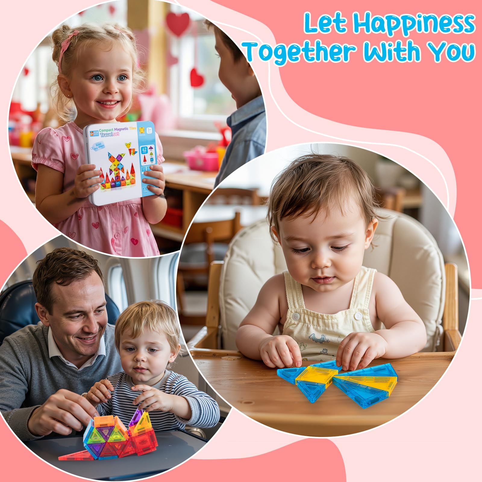 Foayex magnetic tiles geometry builds showcasing shapes and spatial awareness for kids.