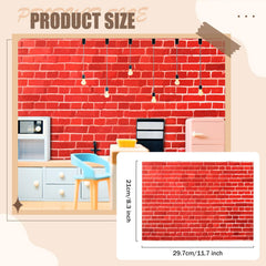 FOBSME self-adhesive wallpaper simplifies quick, clean decorating of dollhouses.