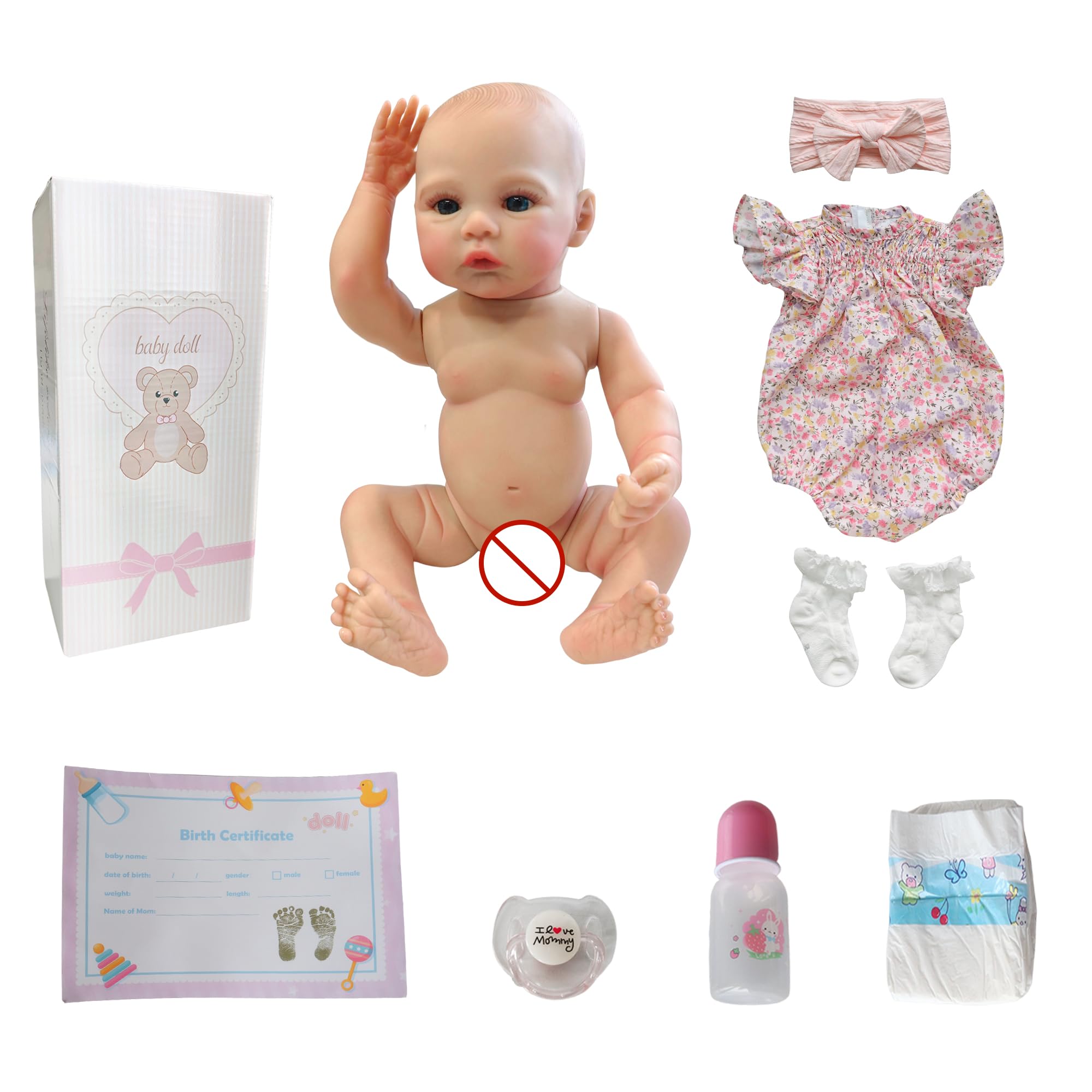 FOCKOF reborn doll 18inch gift box for delightful presentation.