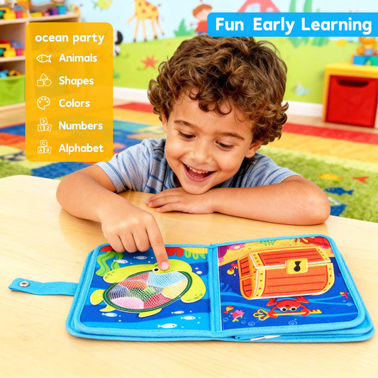 FoenixArte Ocean Busy Book pages-open view highlights interactive sea activities.