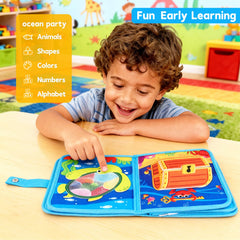 FoenixArte Ocean Busy Book pages-open view highlights interactive sea activities.